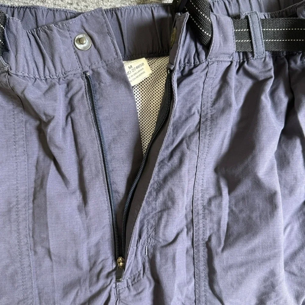 LL Bean Mens Hiking Shorts Gray Blue Nylon Mesh Lined Belted Outdoor 274658